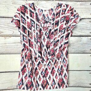 Cato Ikat Print Flutter Sleeve Blouse Women’s S